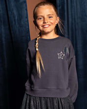 Donkerblauwe sweaterjurk met tule rok | Navy Blue