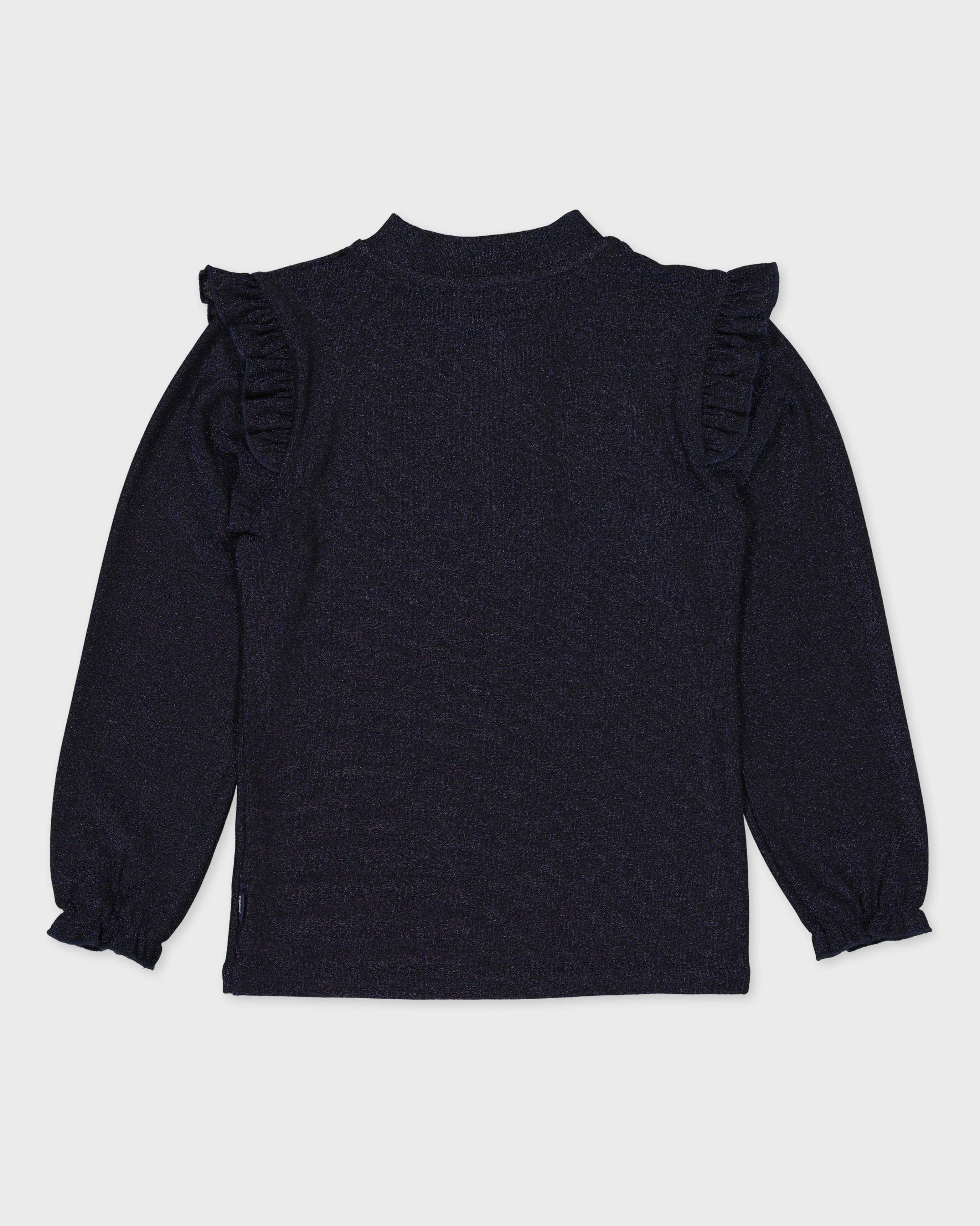 Donkerblauwe longsleeve met ruches | Navy Blue