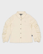 Crèmekleurige blouse met ruches | Milk