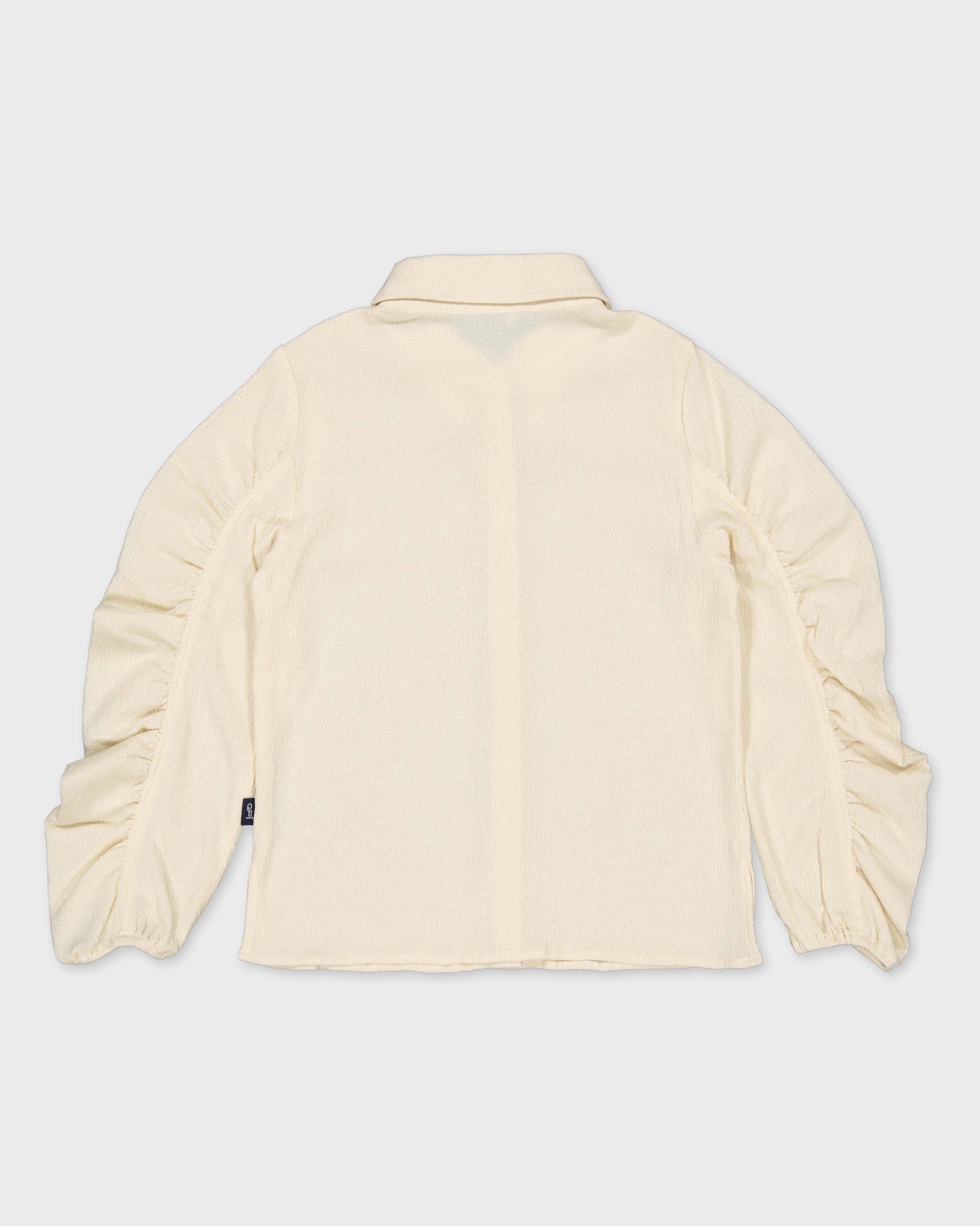 Crèmekleurige blouse met ruches | Milk