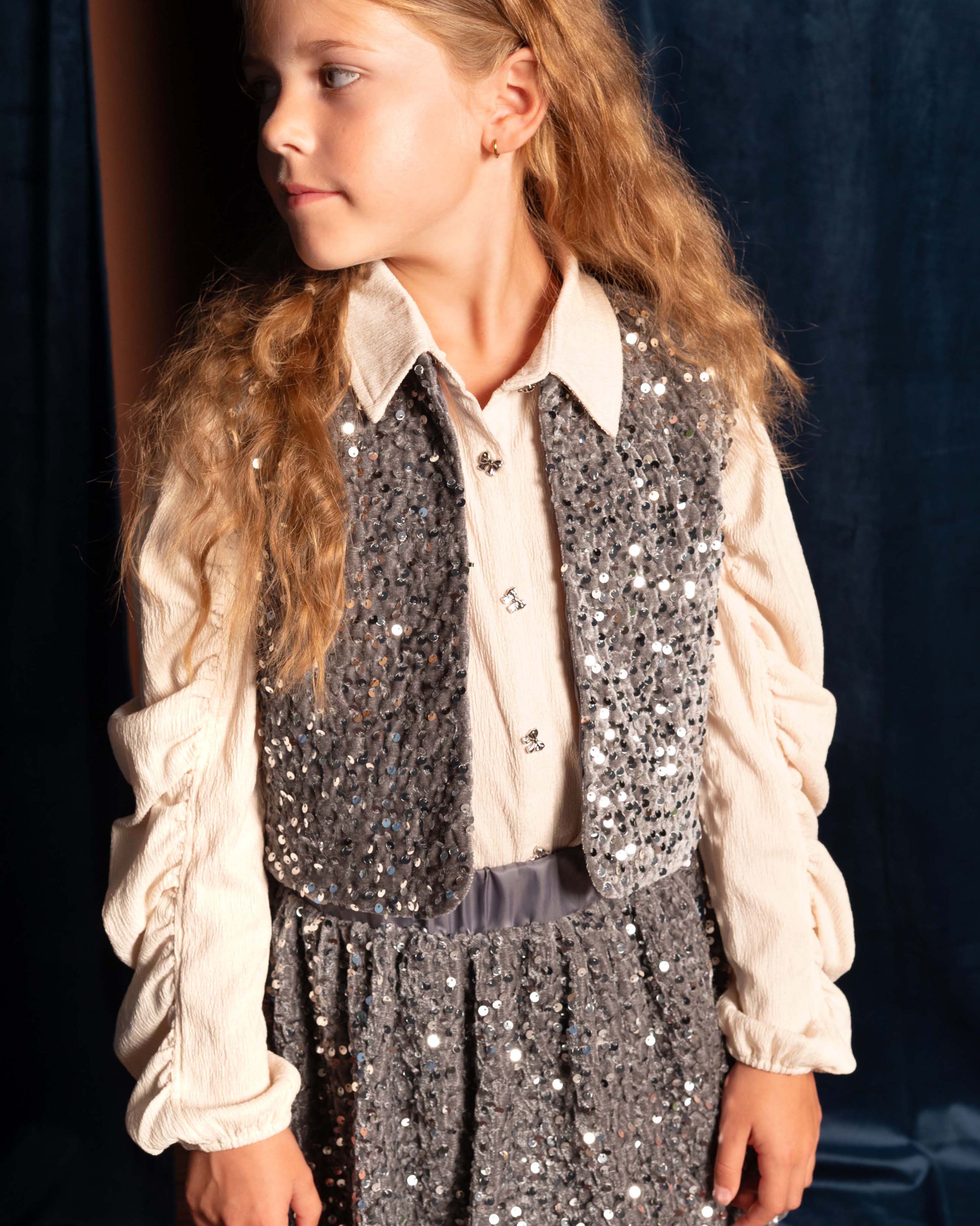 Crèmekleurige blouse met ruches | Milk