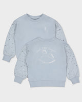 Lichtblauwe sweater met tule mouwen | Pastel Blue