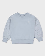 Lichtblauwe sweater met tule mouwen | Pastel Blue