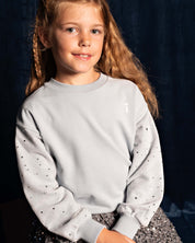 Lichtblauwe sweater met tule mouwen | Pastel Blue