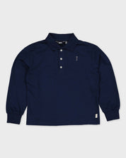 Donkerblauwe polo met lange mouwen | Navy Blue