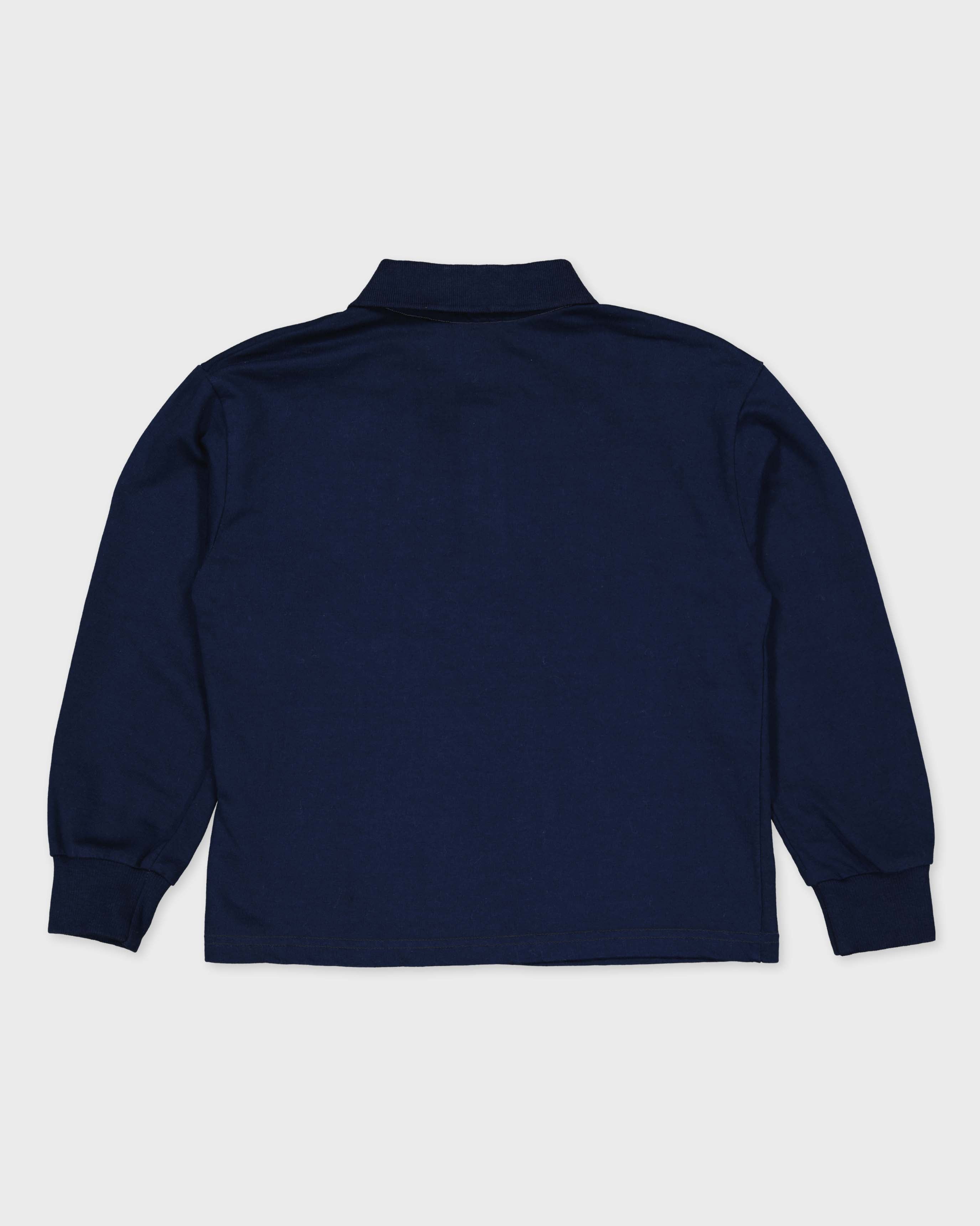 Donkerblauwe polo met lange mouwen | Navy Blue