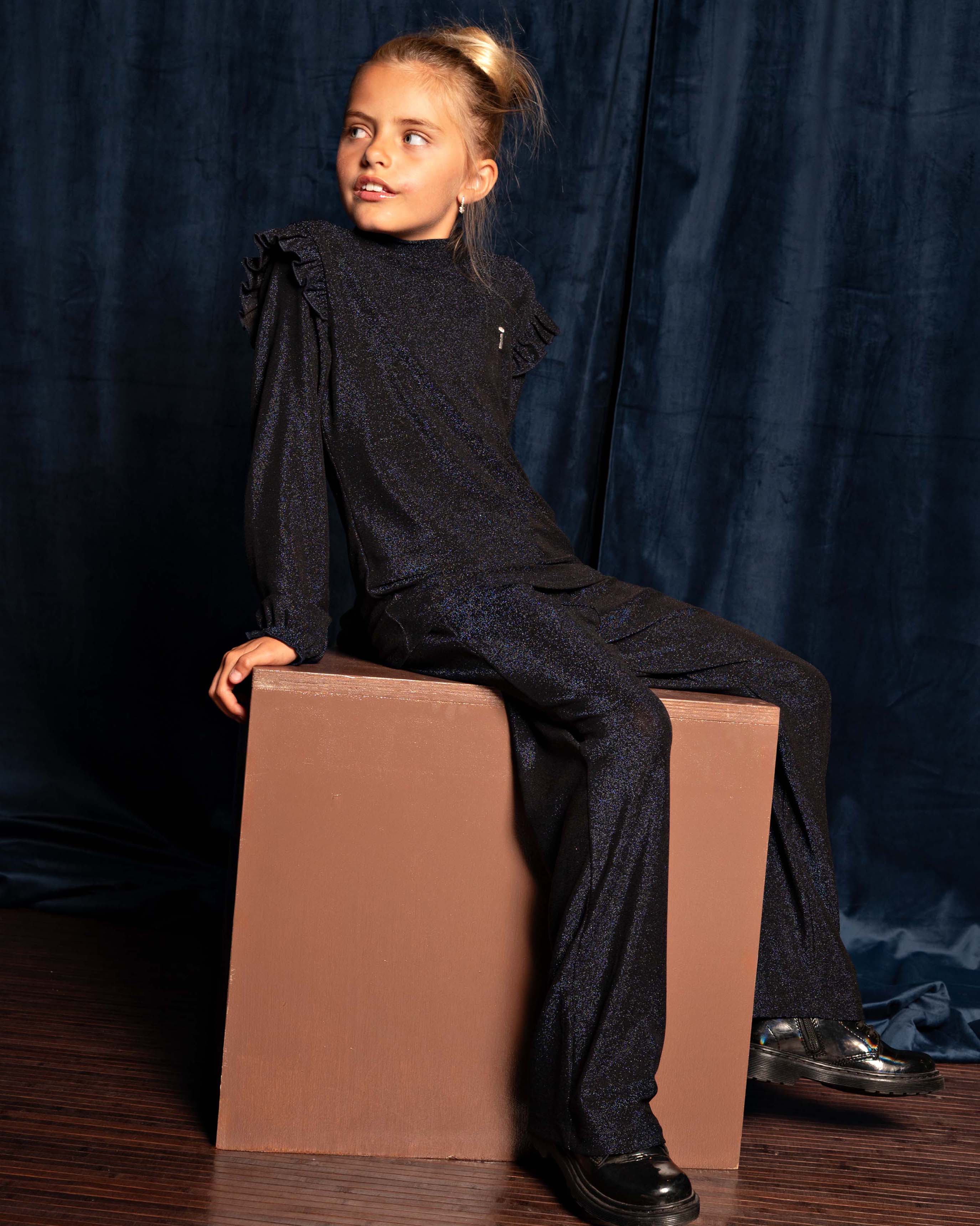 Donkerblauwe broek met wijde pijpen | Navy Blue