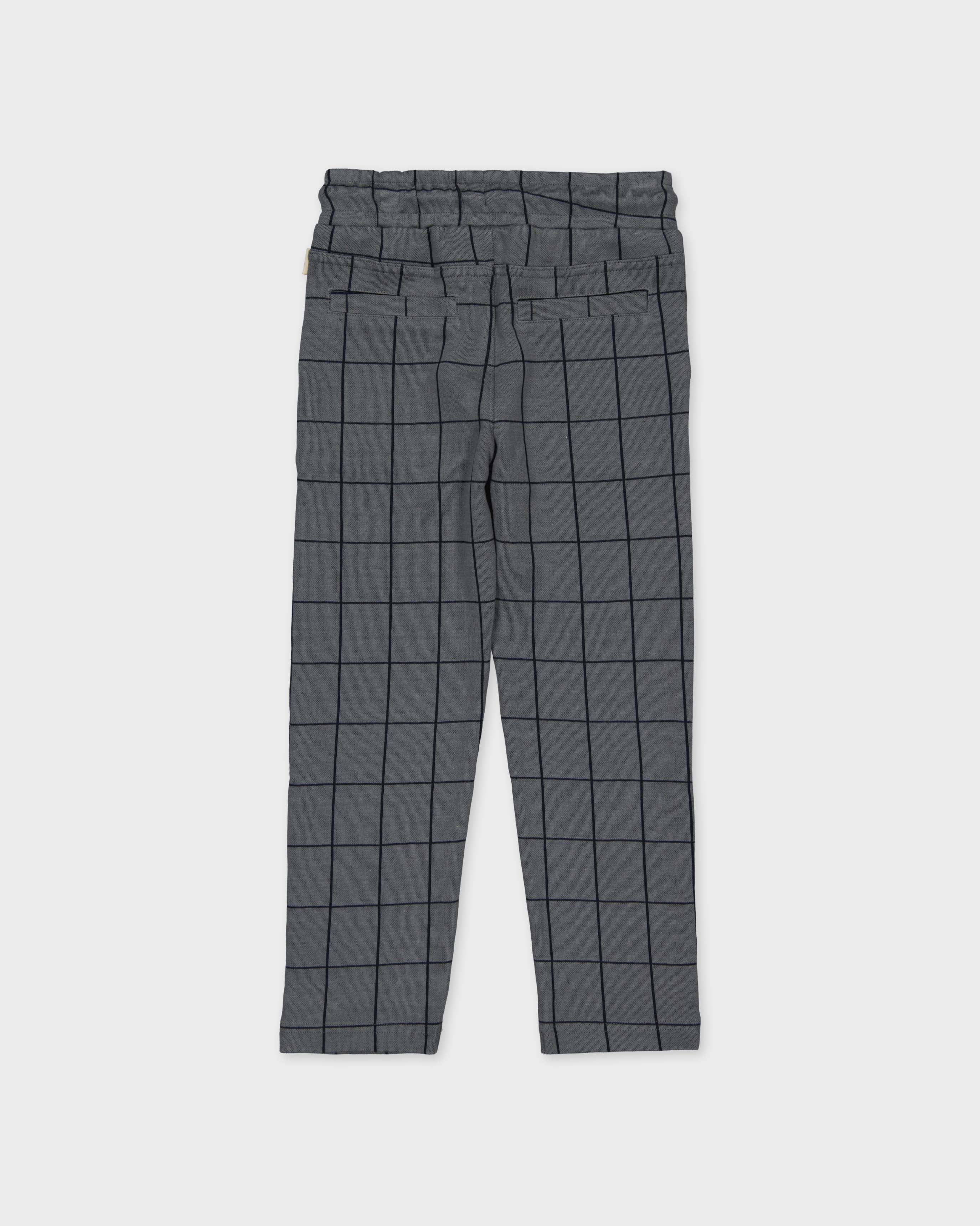 Grijze geruite broek met koord | AOP Grey Check