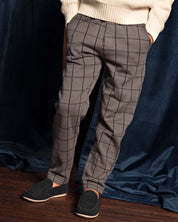Grijze geruite broek met koord | AOP Grey Check