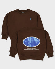 Donkerbruine sweater met artwork | Brown