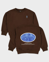Donkerbruine sweater met artwork | Brown