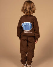 Donkerbruine sweater met artwork | Brown