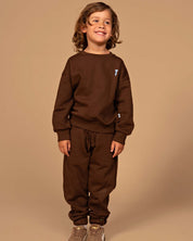 Donkerbruine sweater met artwork | Brown