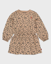 Beige jurk met all-over print | AOP Sand Flower