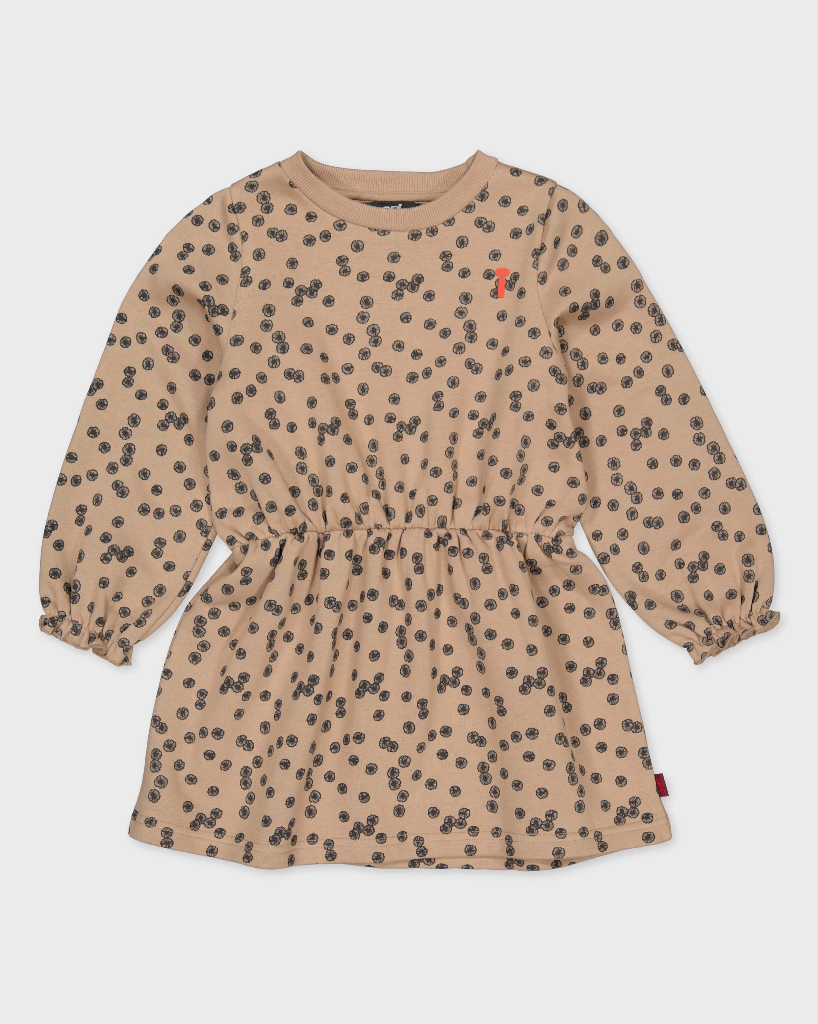 Beige jurk met all-over print | AOP Sand Flower