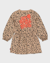 Beige jurk met all-over print | AOP Sand Flower