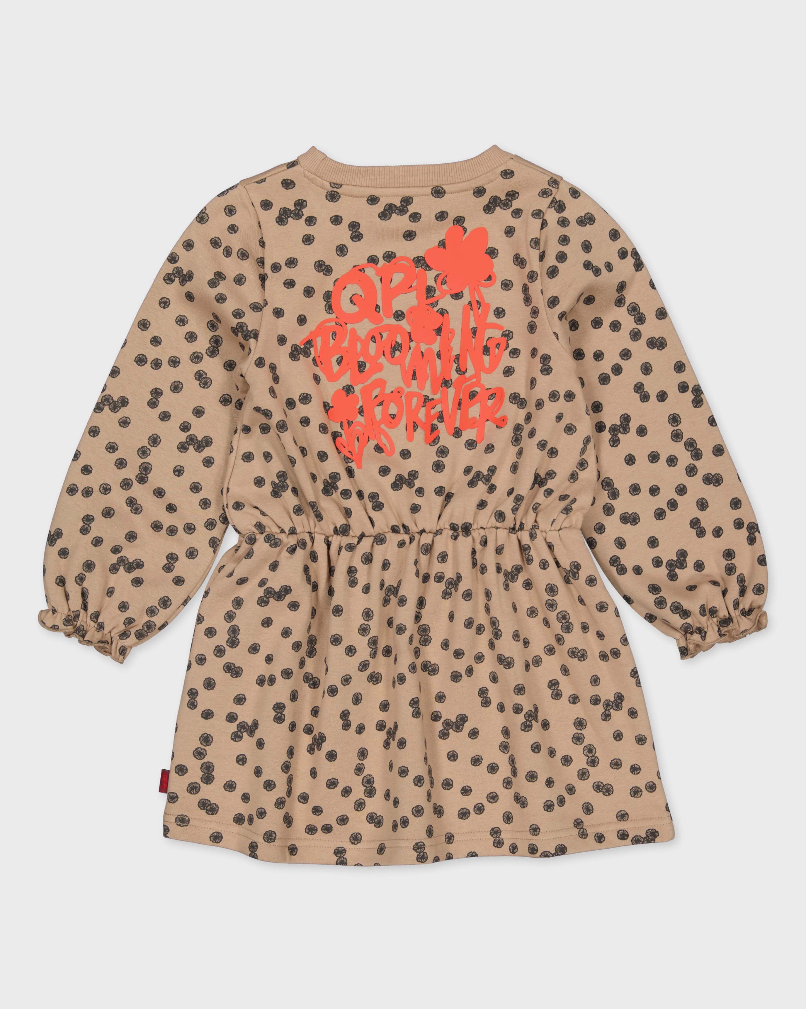 Beige jurk met all-over print | AOP Sand Flower