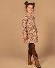 Beige jurk met all-over print | AOP Sand Flower