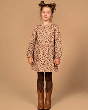 Beige jurk met all-over print | AOP Sand Flower