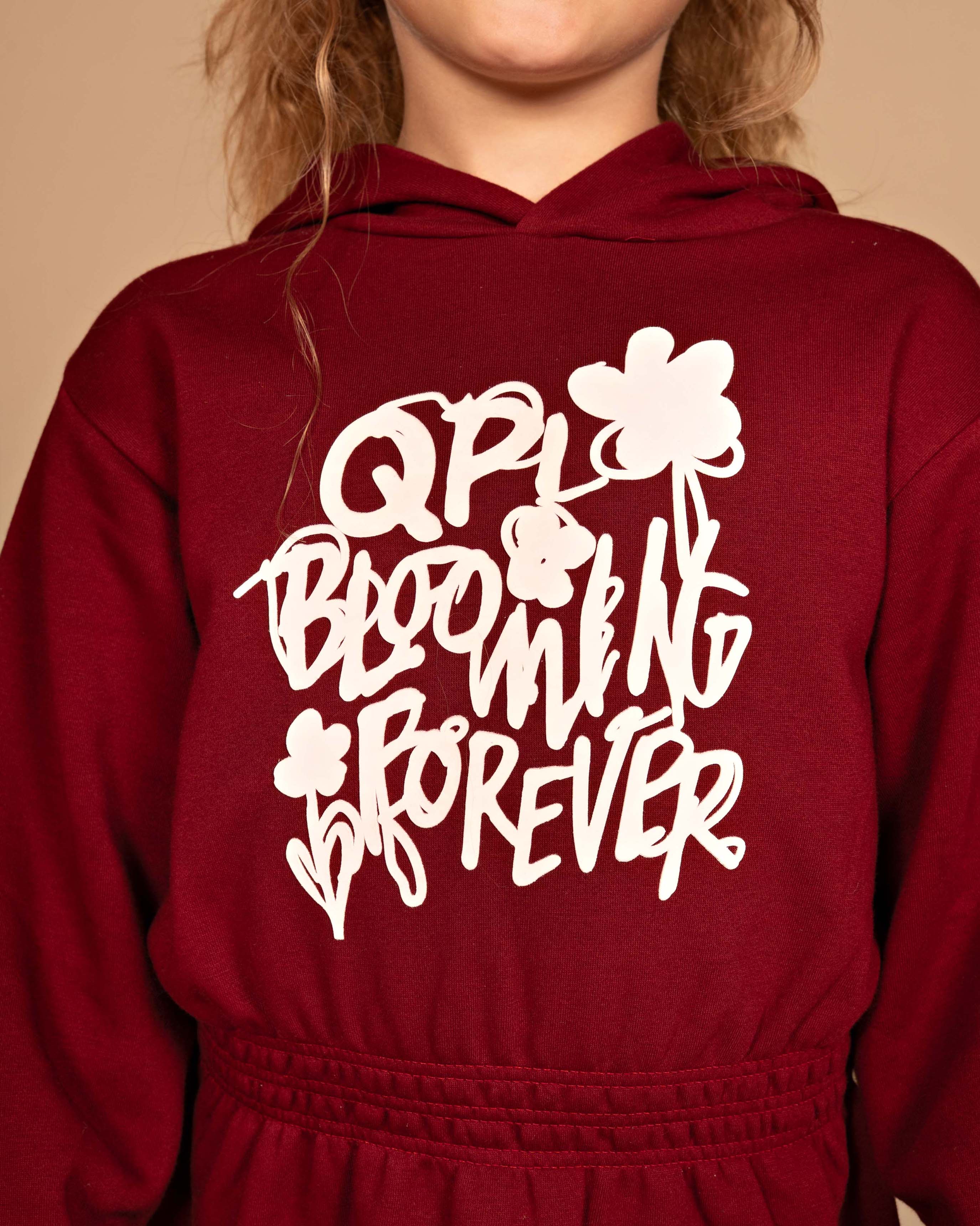 Bordeauxrode sweaterjurk met col | Cherry Red