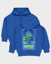 Kobaltblauwe hoodie met artwork | Royal Blue