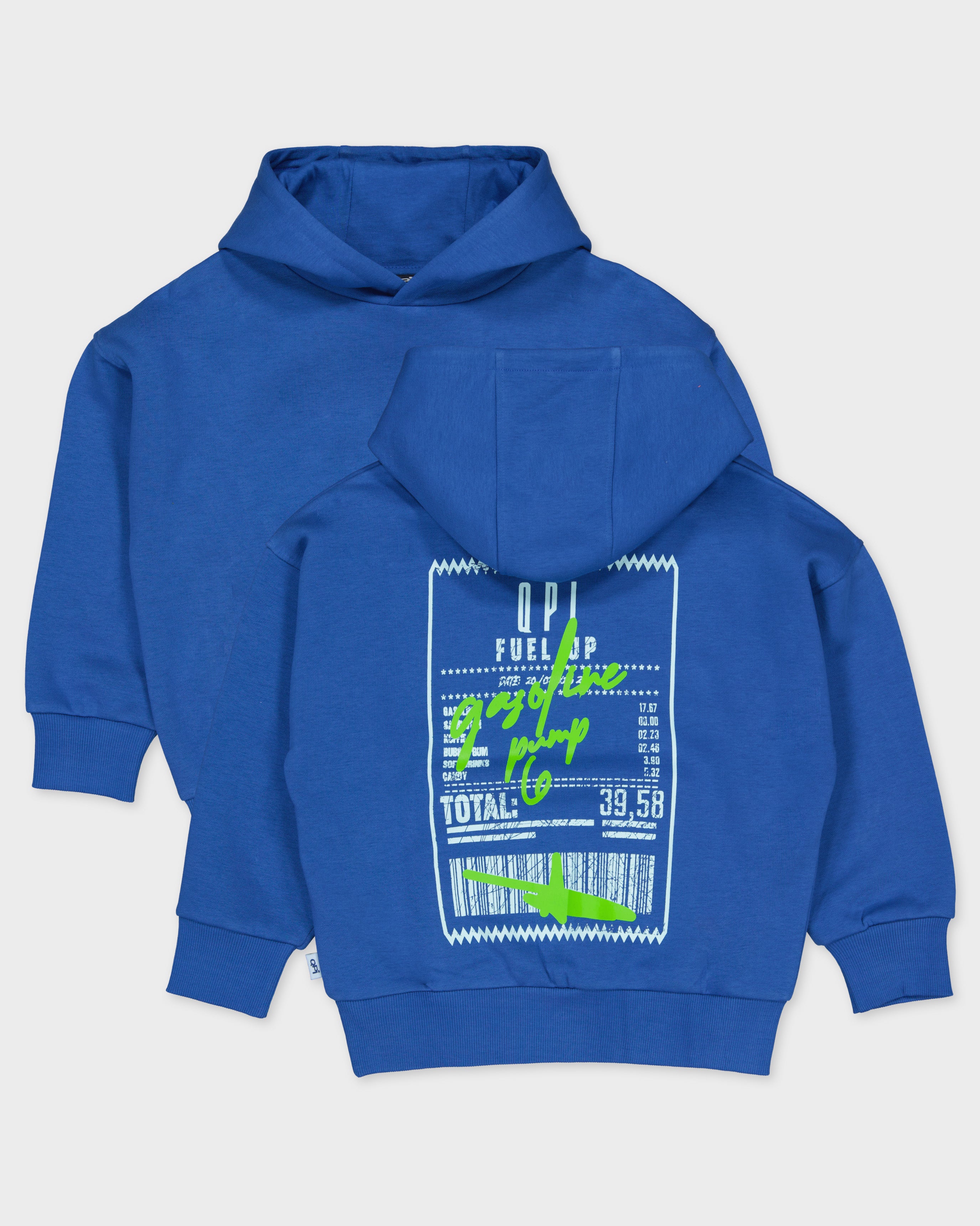 Kobaltblauwe hoodie met artwork | Royal Blue
