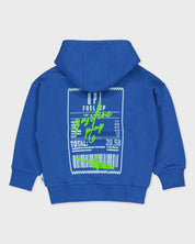 Kobaltblauwe hoodie met artwork | Royal Blue