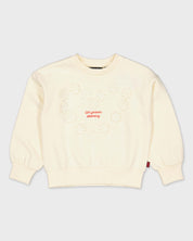 Crèmekleurige sweater met borstprint | Milk