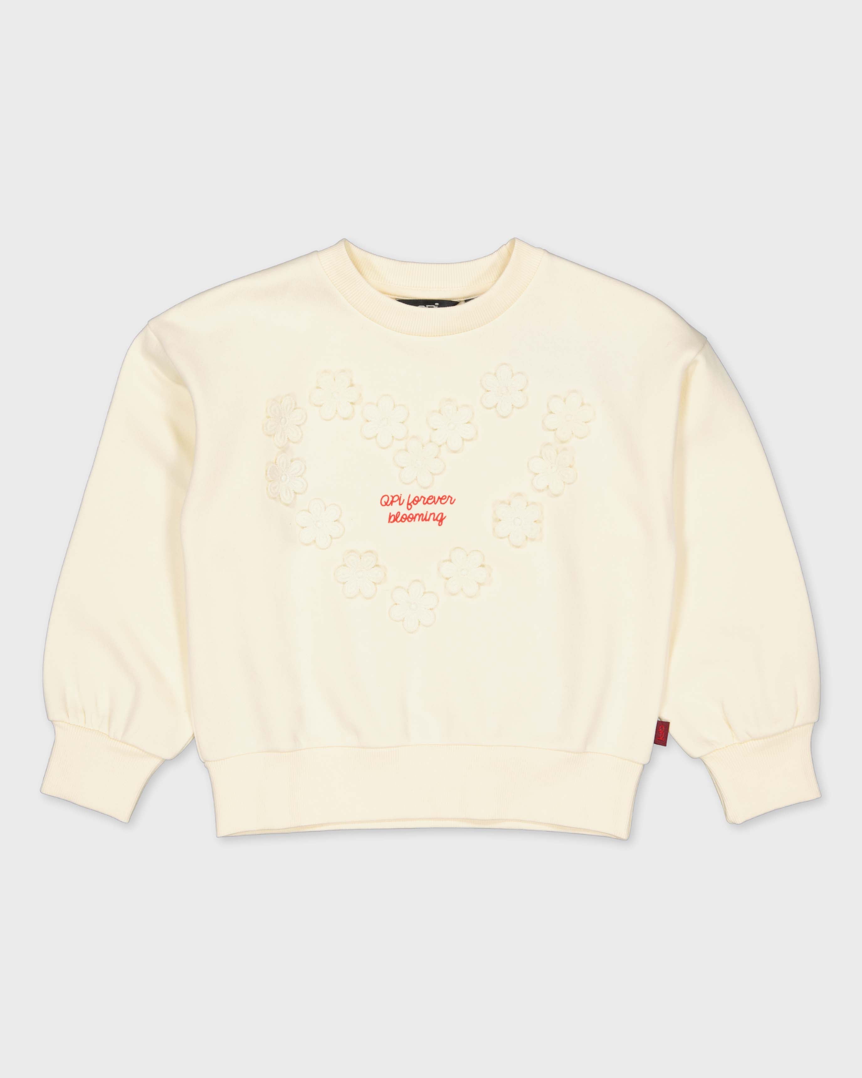 Crèmekleurige sweater met borstprint | Milk