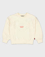 Crèmekleurige sweater met borstprint | Milk