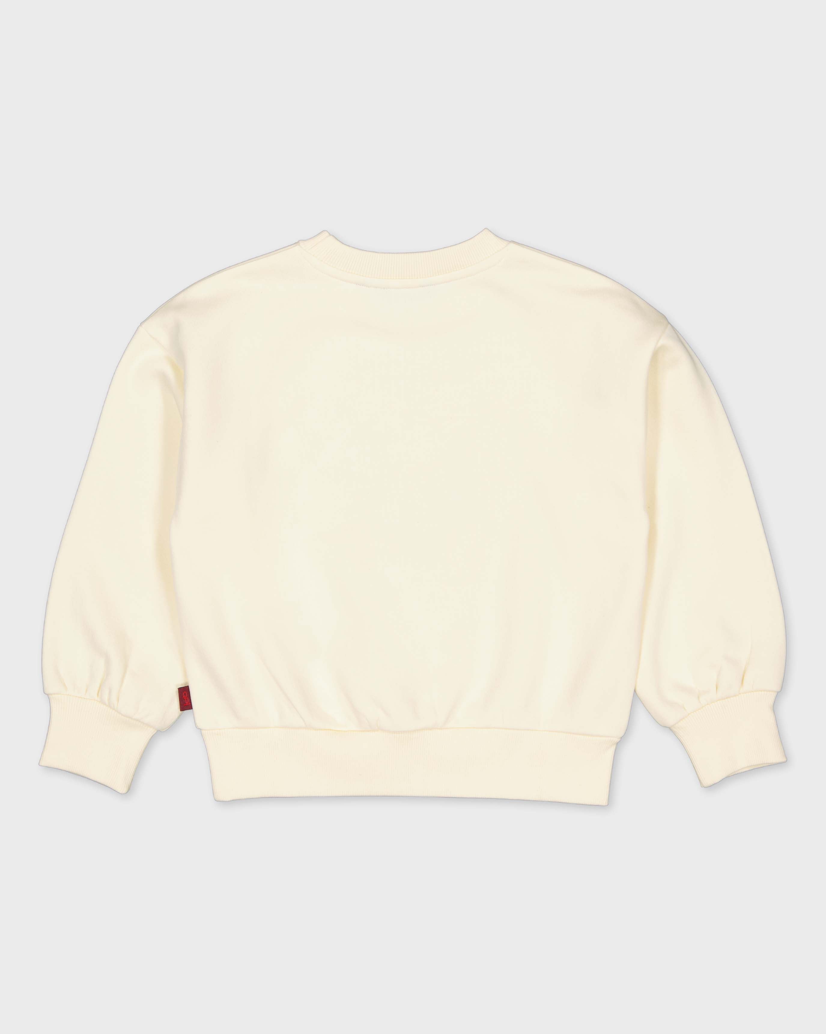 Crèmekleurige sweater met borstprint | Milk