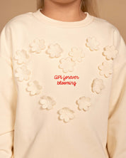 Crèmekleurige sweater met borstprint | Milk