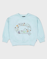 Lichtblauwe sweater met artwork | Ice Blue