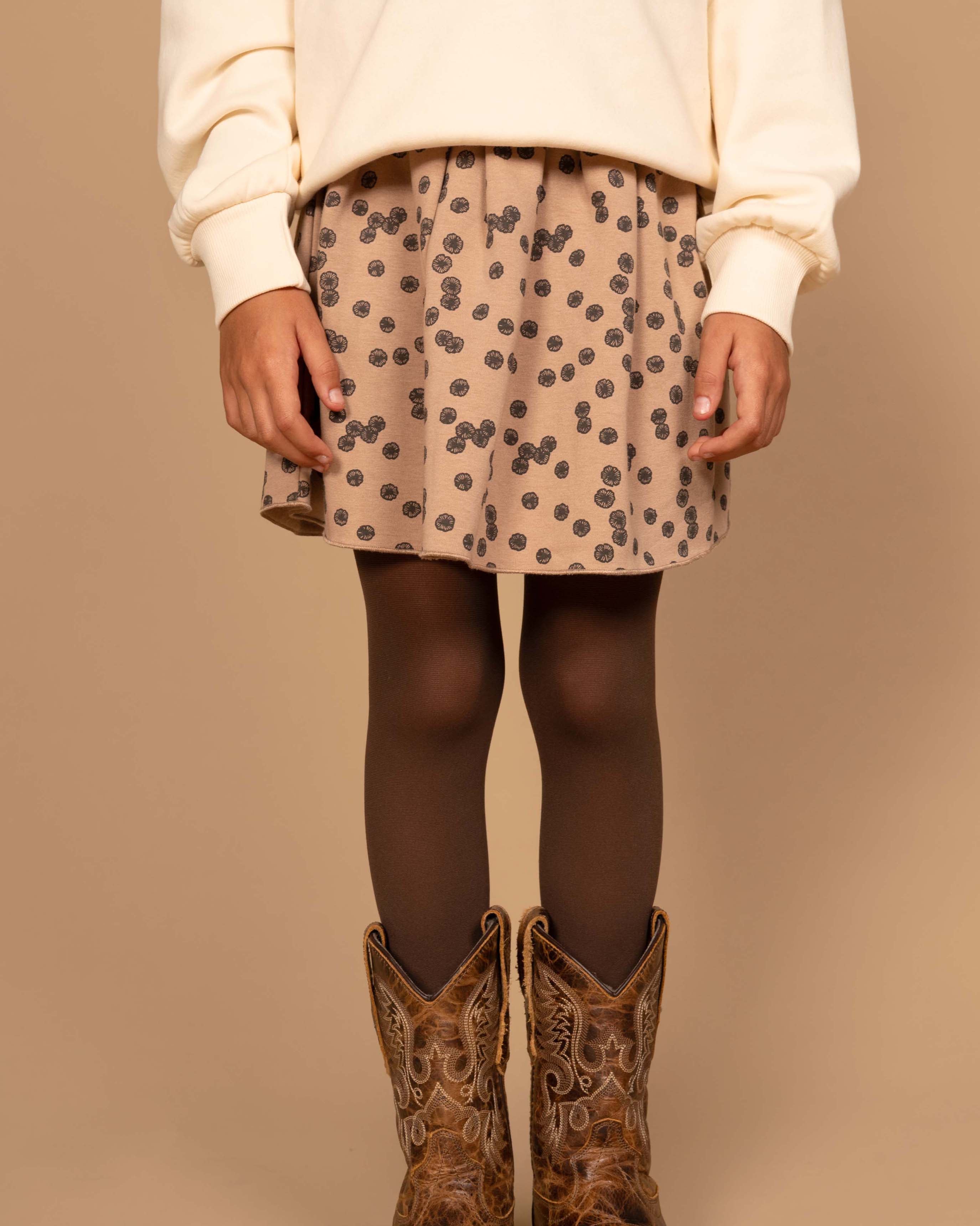 Beige rok met all-over print | AOP Sand Flower
