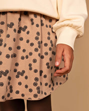 Beige rok met all-over print | AOP Sand Flower