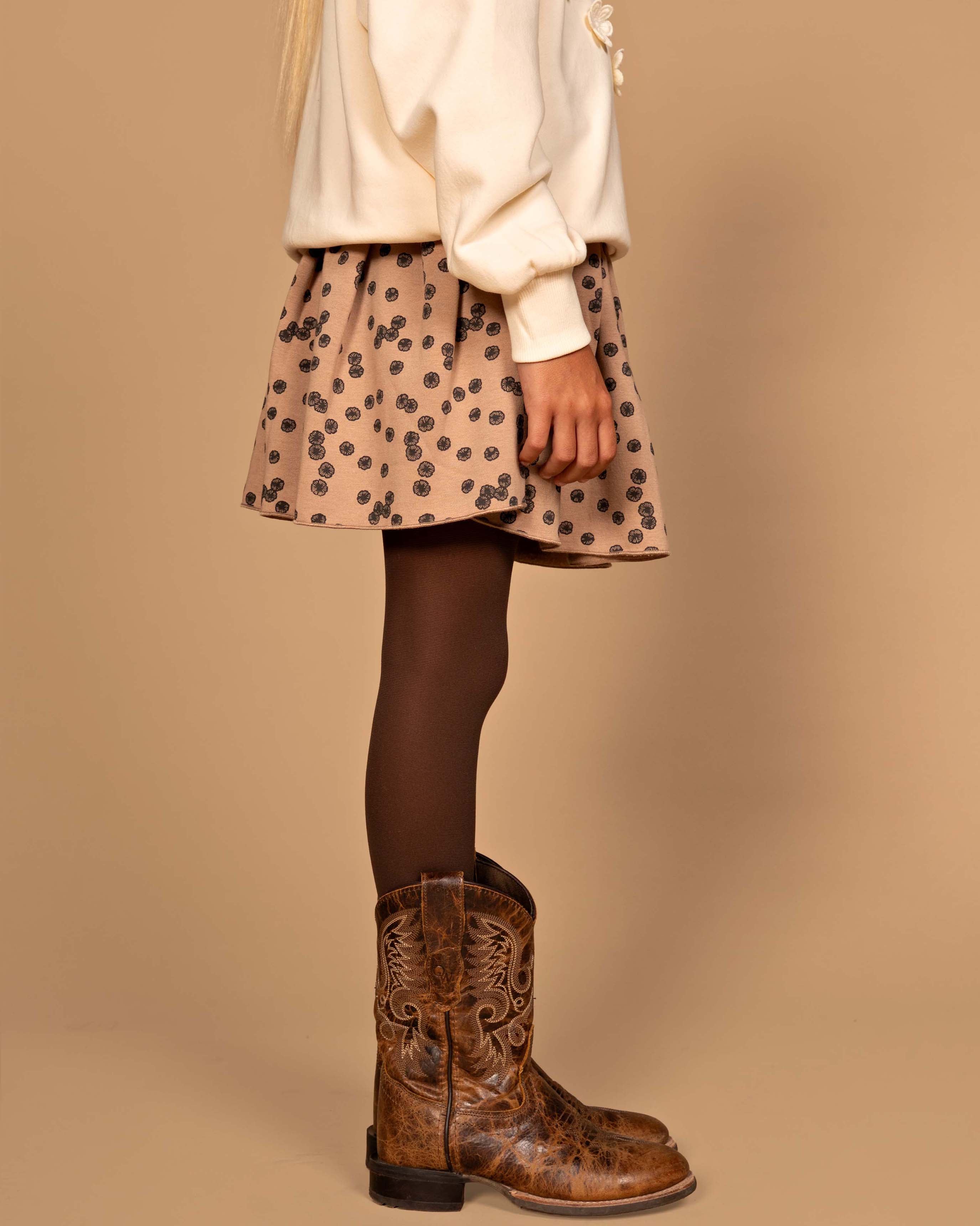 Beige rok met all-over print | AOP Sand Flower