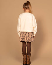 Beige rok met all-over print | AOP Sand Flower
