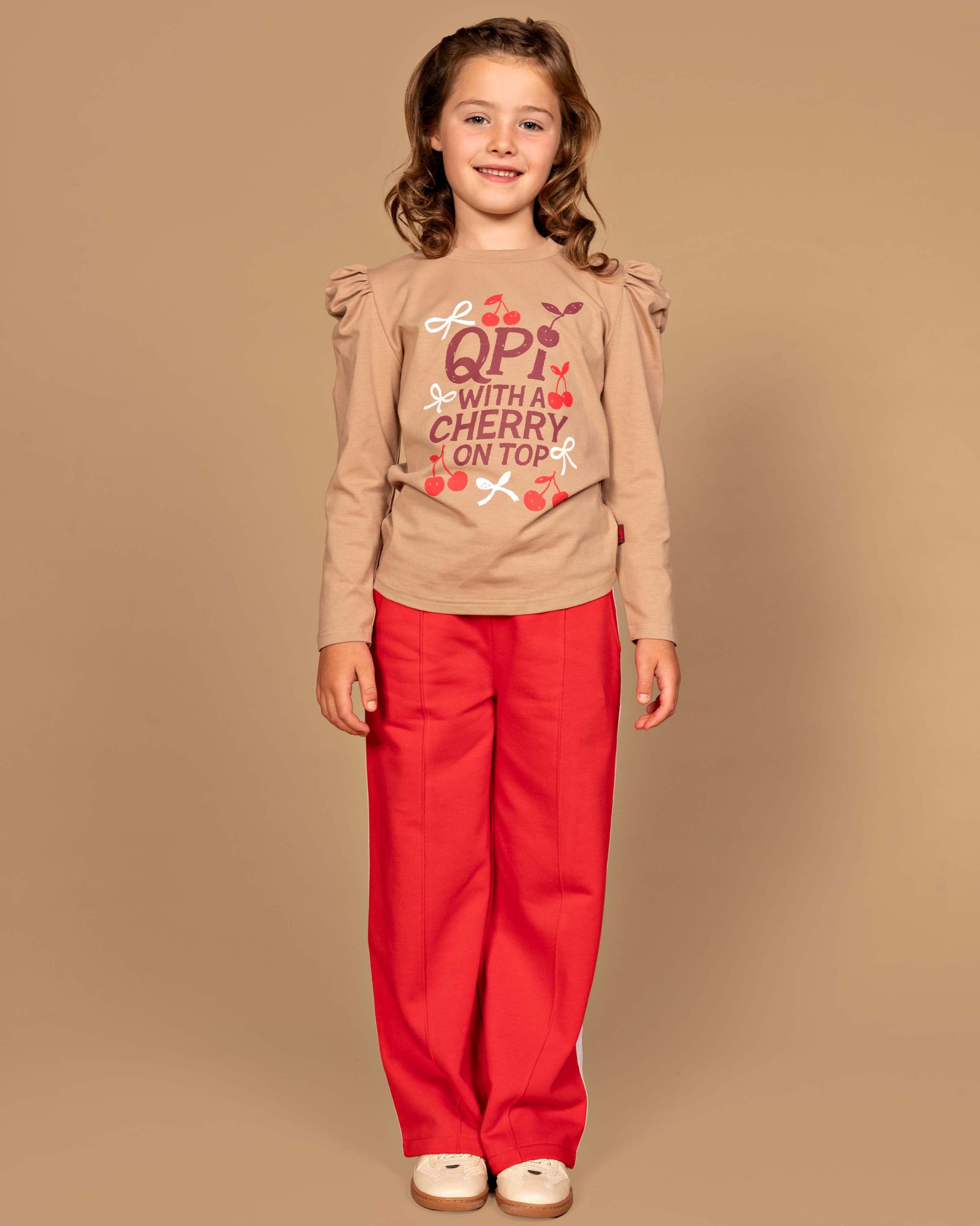 Felrode broek met zijbies | Tomato Red