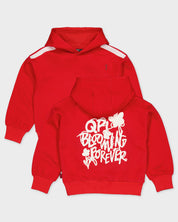 Rode hoodie met artwork | Tomato Red