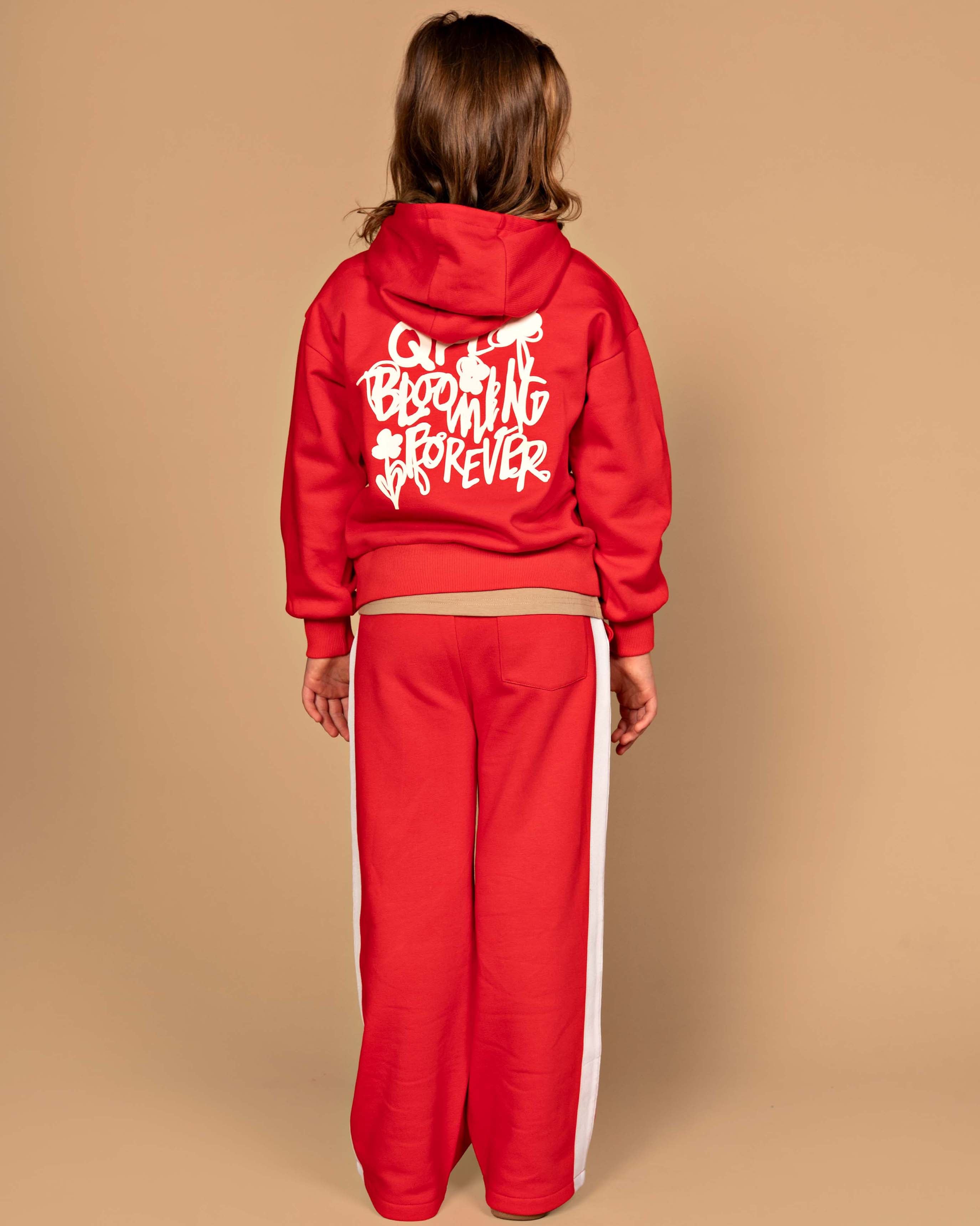 Rode hoodie met artwork | Tomato Red