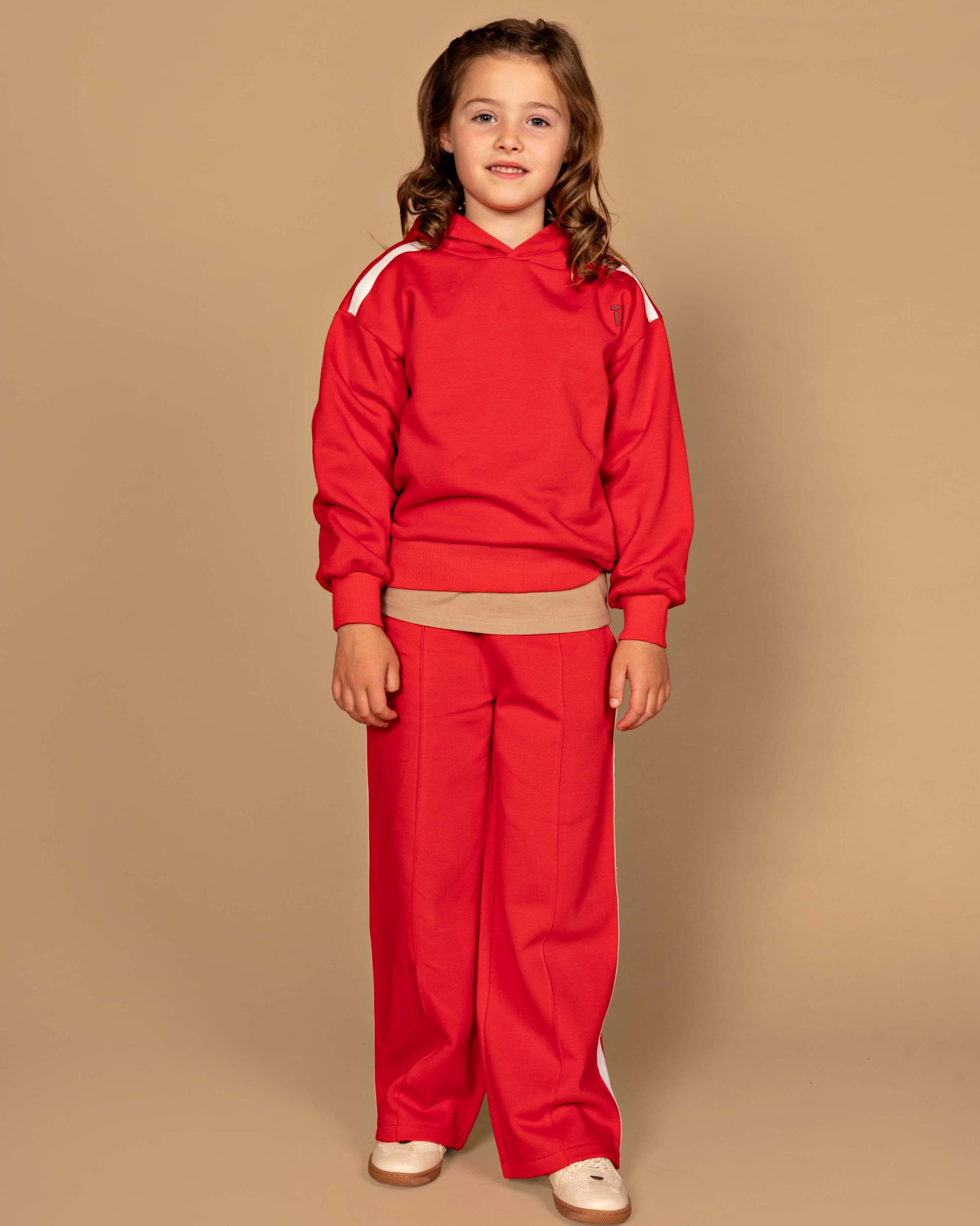 Rode hoodie met artwork | Tomato Red