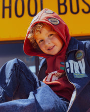 Roestrode hoodie met tekstprint | Rust Red
