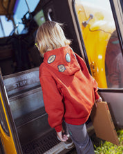 Roestrode hoodie met tekstprint | Rust Red