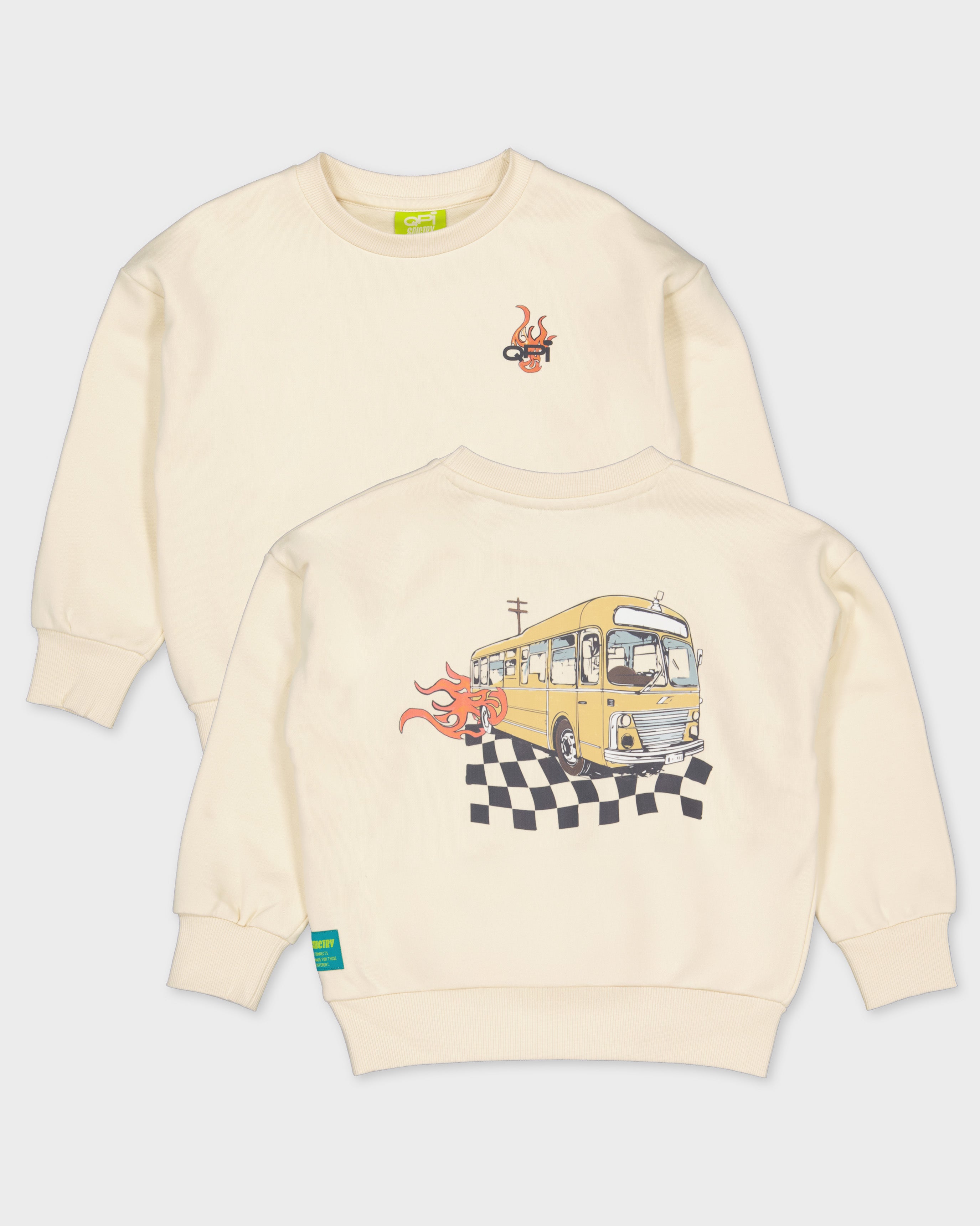 Crèmekleurige sweater met grafische print | Cotton Cream
