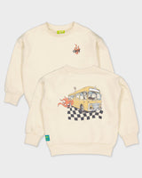 Crèmekleurige sweater met grafische print | Cotton Cream