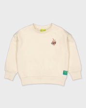 Crèmekleurige sweater met grafische print | Cotton Cream