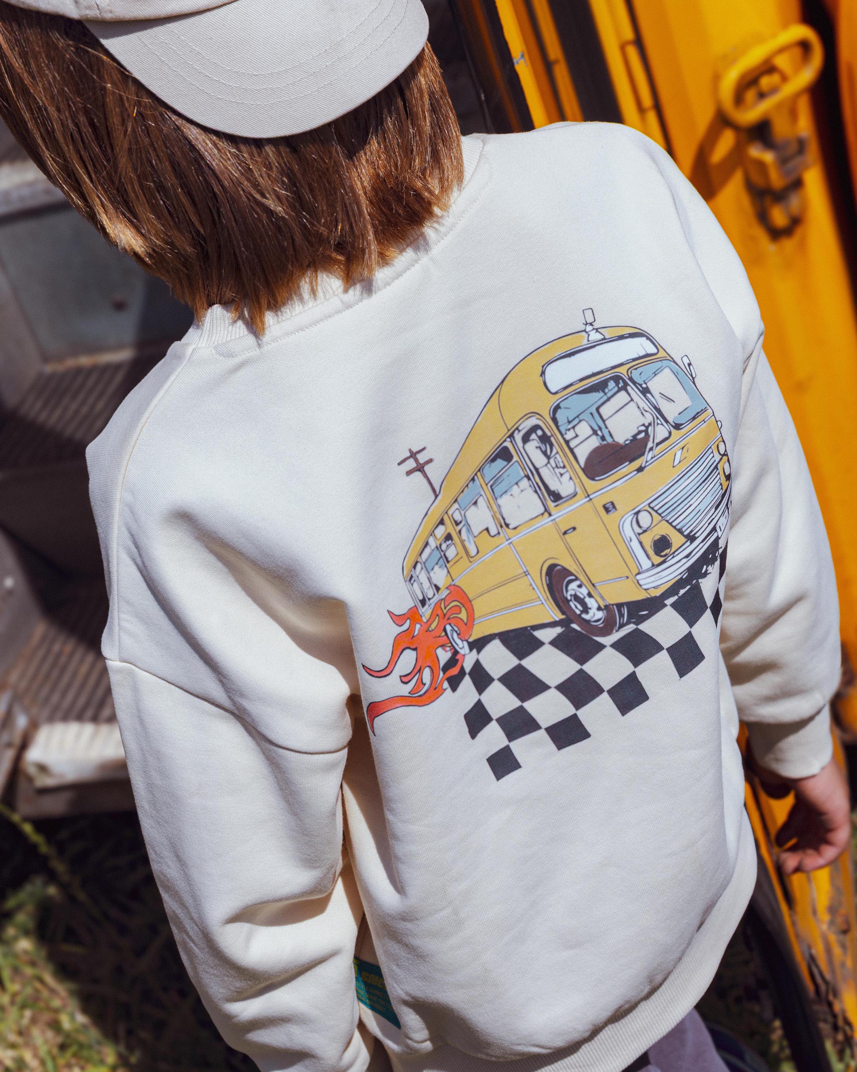 Crèmekleurige sweater met grafische print | Cotton Cream