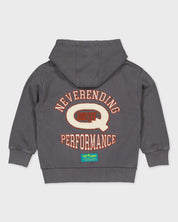 Antracietgrijze hoodie met sportprint | Metal Grey