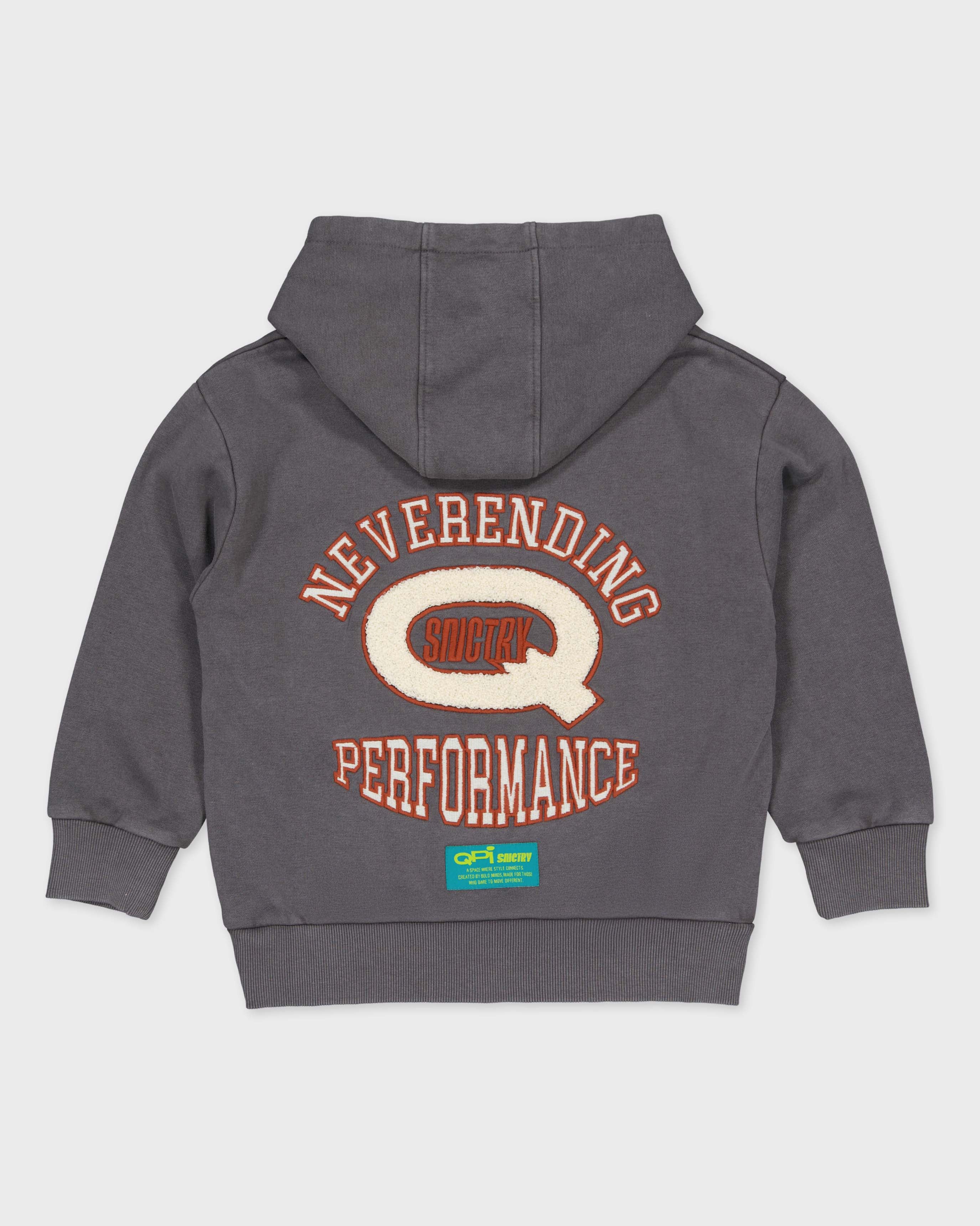 Antracietgrijze hoodie met sportprint | Metal Grey