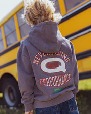 Antracietgrijze hoodie met sportprint | Metal Grey
